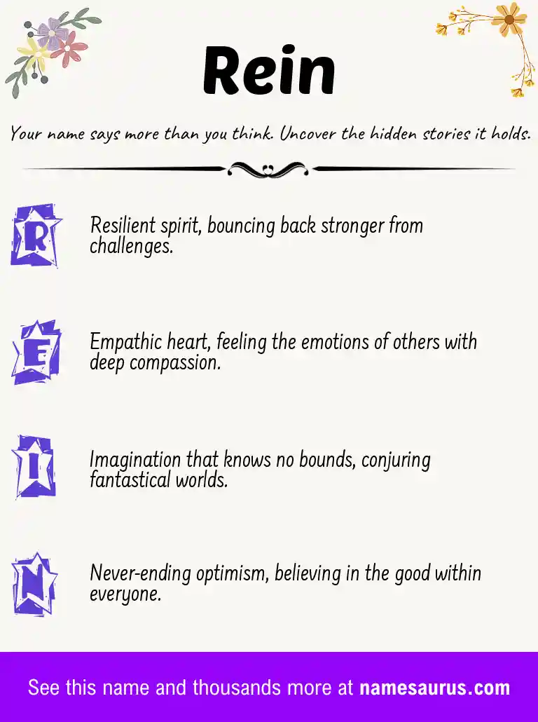 Acrostic poem about Rein.