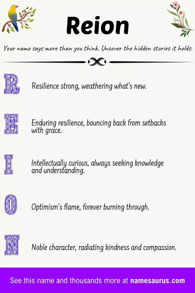Acrostic poem about Reion.