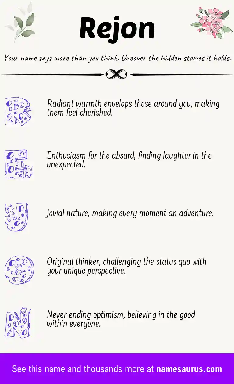 Acrostic poem about Rejon.