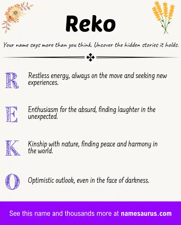 Acrostic poem about Reko.