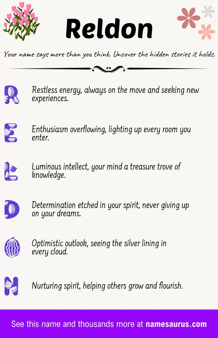 Acrostic poem about Reldon.