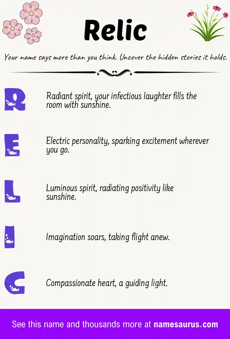 Acrostic poem about Relic.