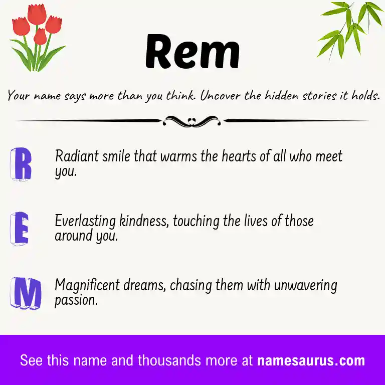 Acrostic poem about Rem.