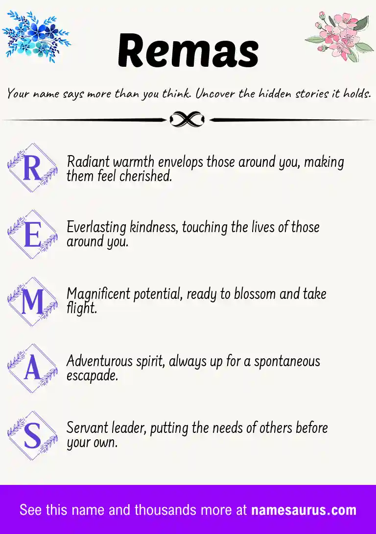 Acrostic poem about Remas.