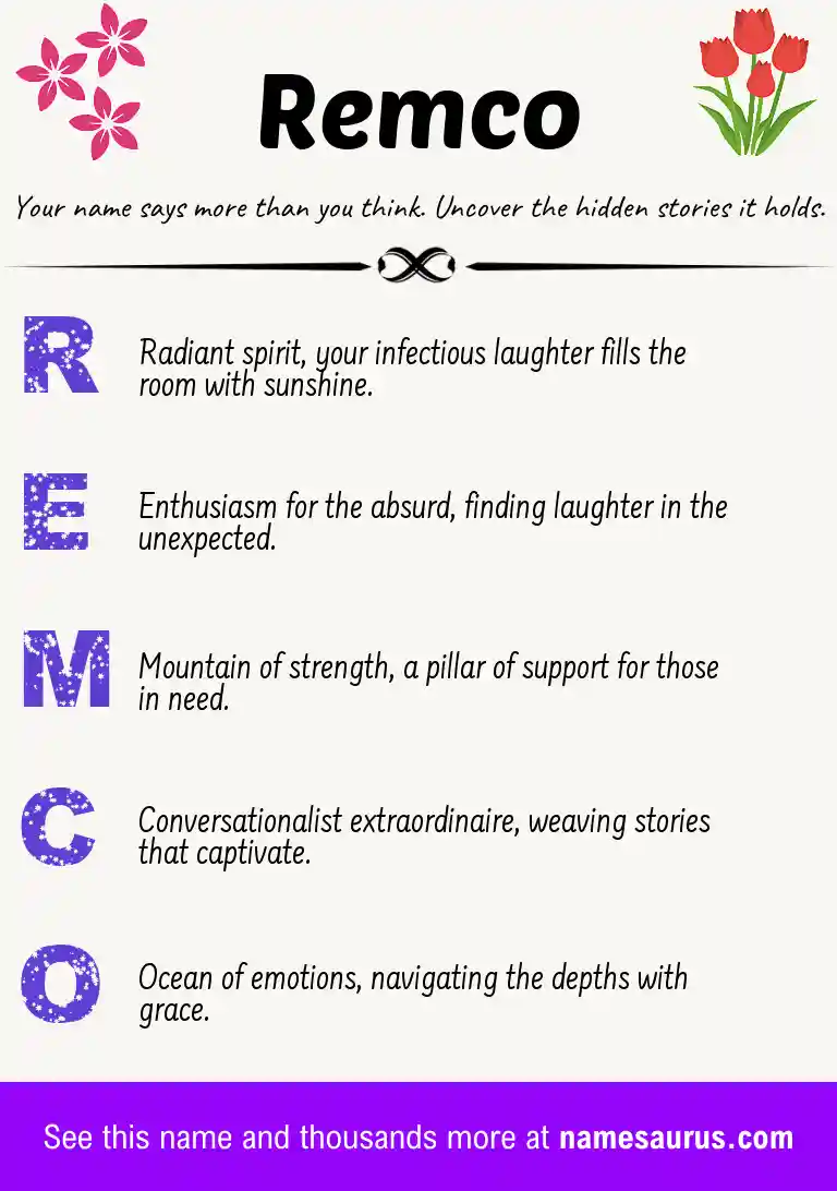 Acrostic poem about Remco.