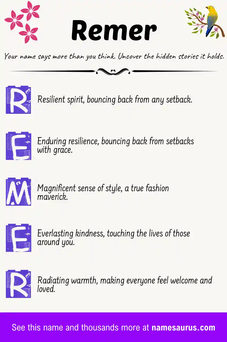 Acrostic poem about Remer.