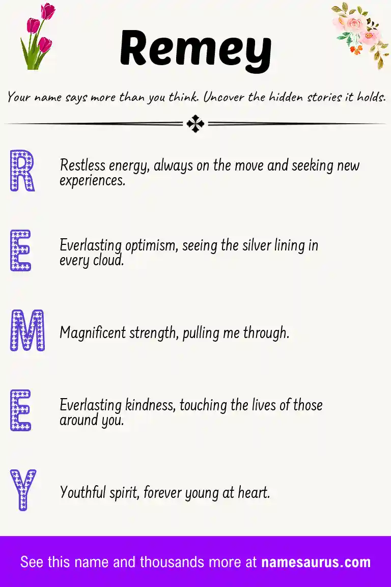Acrostic poem about Remey.