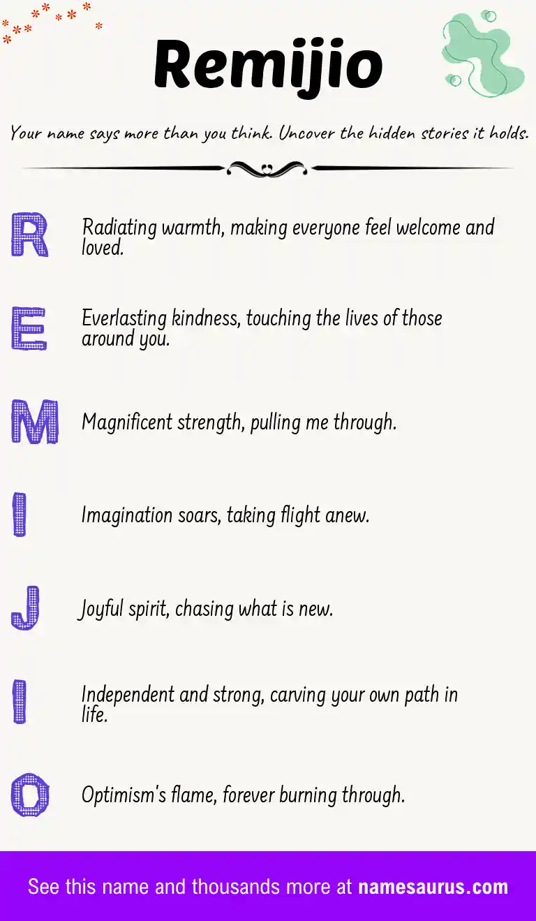 Acrostic poem about Remijio.