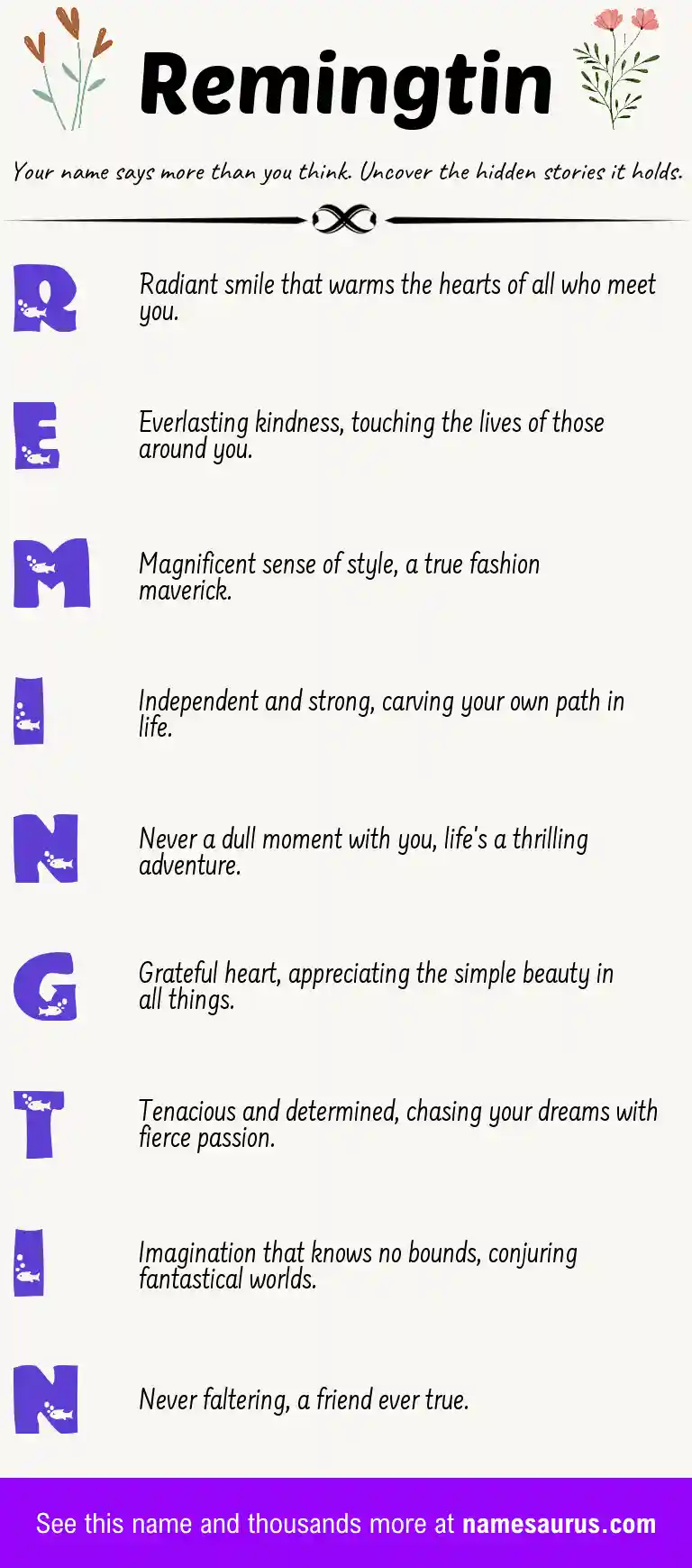 Acrostic poem about Remingtin.