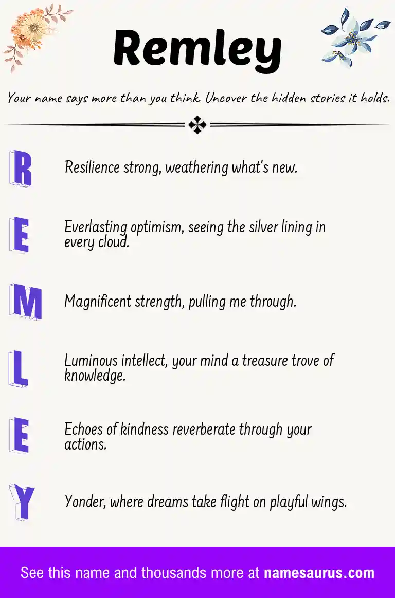 Acrostic poem about Remley.