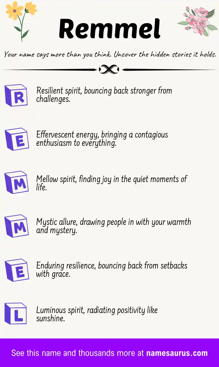 Acrostic poem about Remmel.