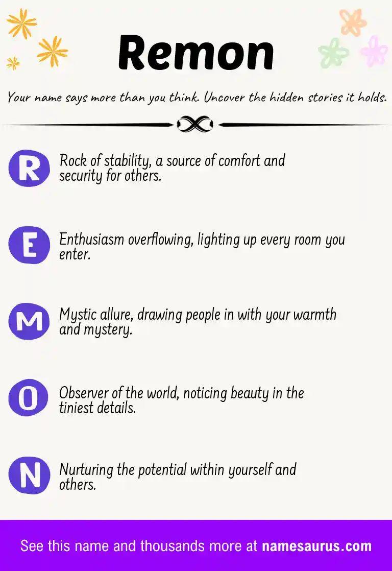 Acrostic poem about Remon.