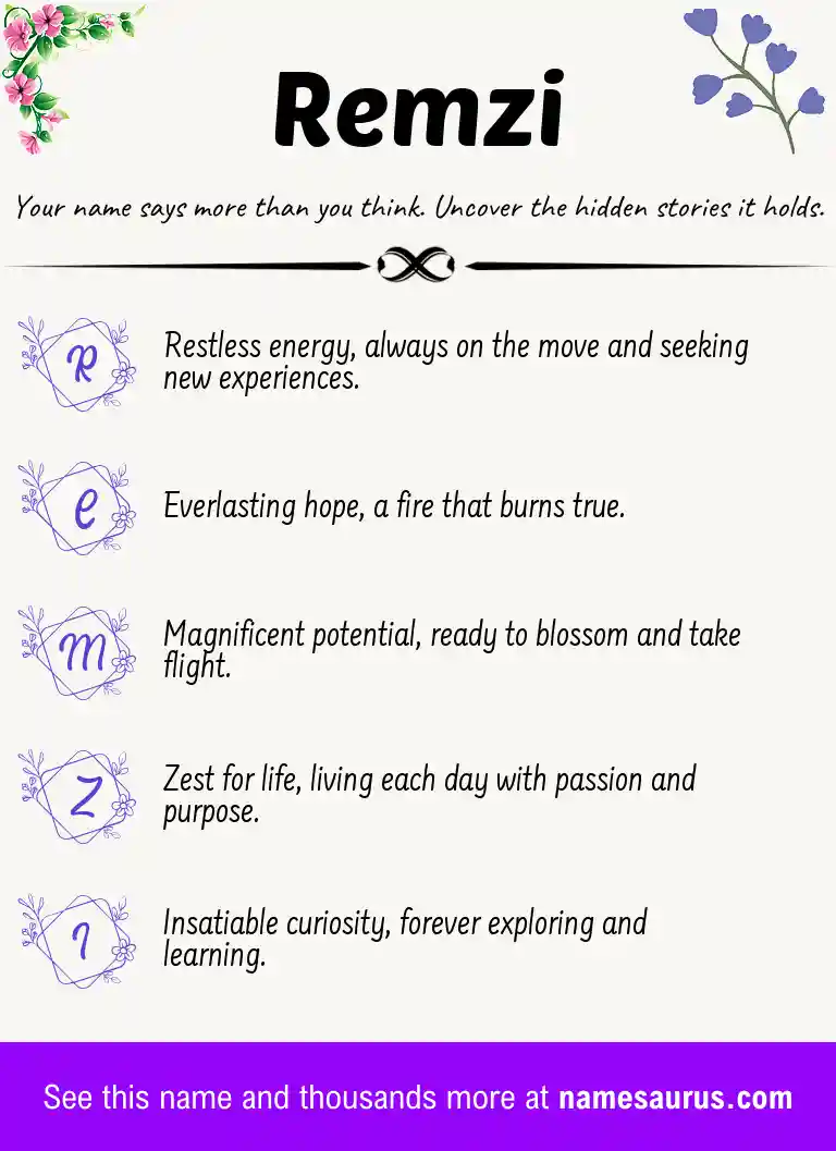 Acrostic poem about Remzi.