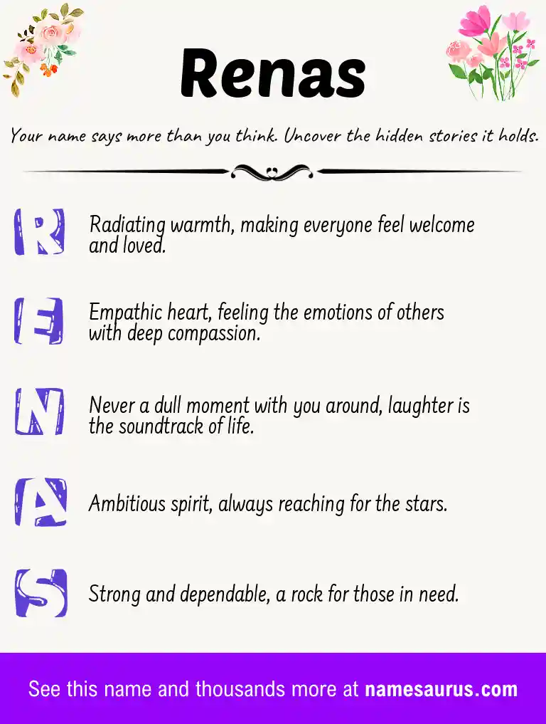 Acrostic poem about Renas.