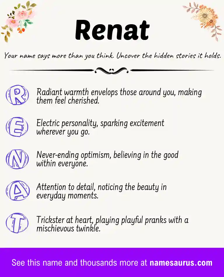 Acrostic poem about Renat.