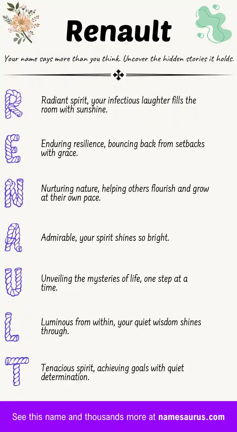 Acrostic poem about Renault.