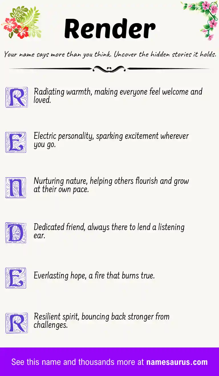 Acrostic poem about Render.