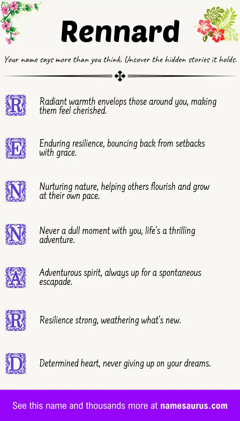 Acrostic poem about Rennard.