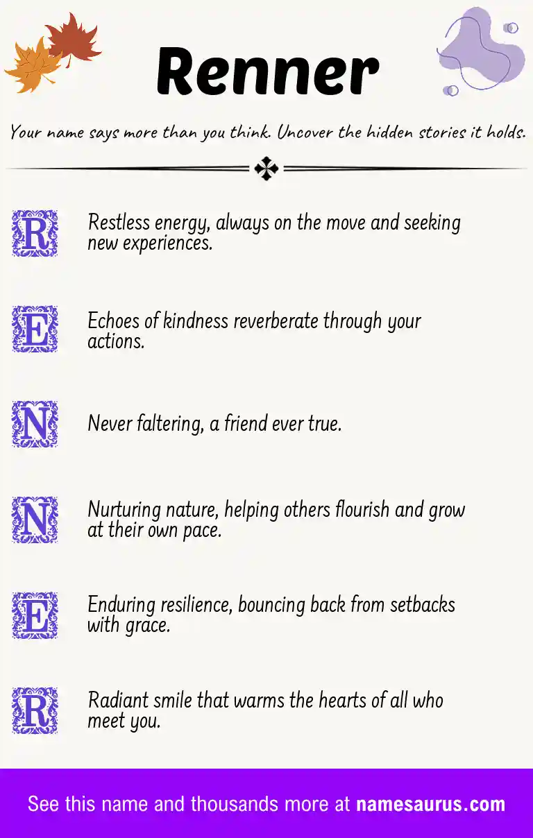 Acrostic poem about Renner.