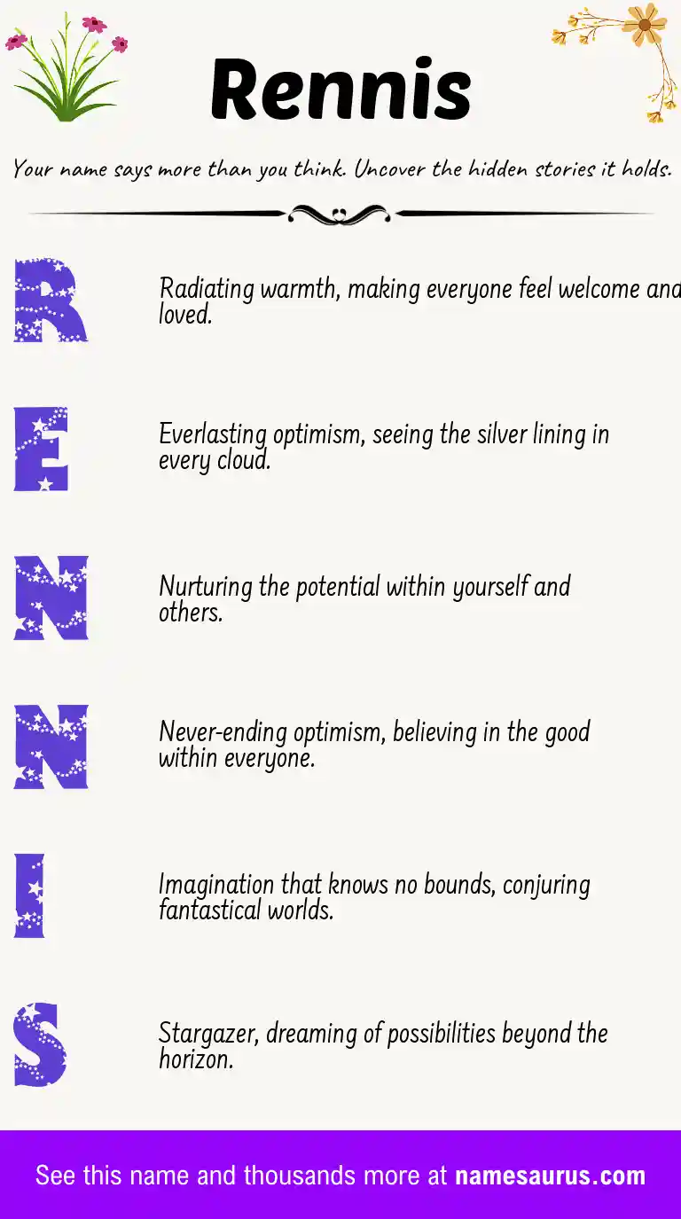 Acrostic poem about Rennis.