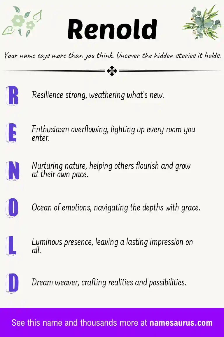 Acrostic poem about Renold.