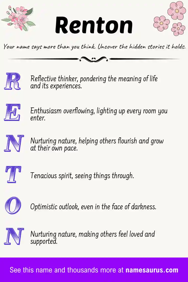 Acrostic poem about Renton.