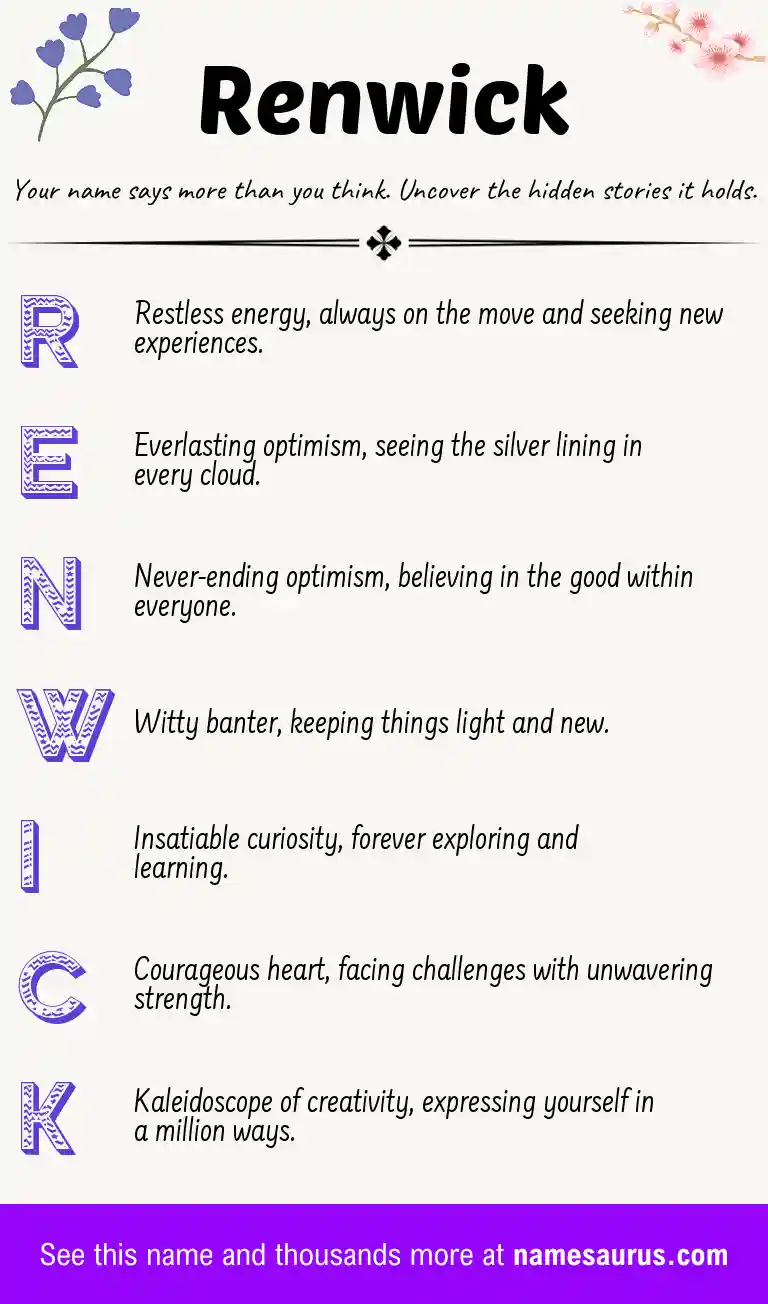 Acrostic poem about Renwick.