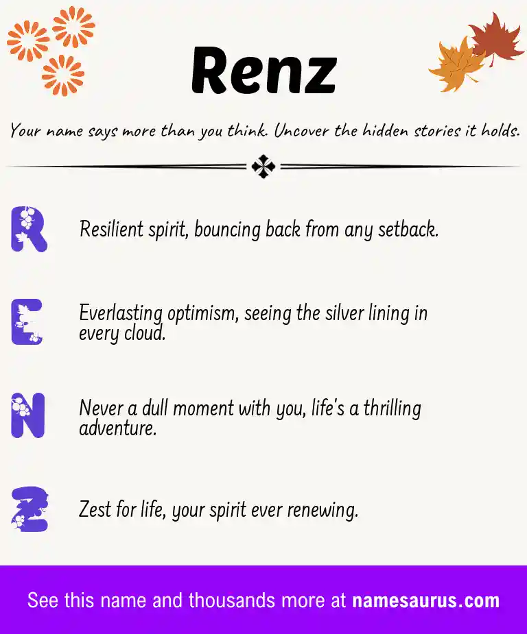 Acrostic poem about Renz.