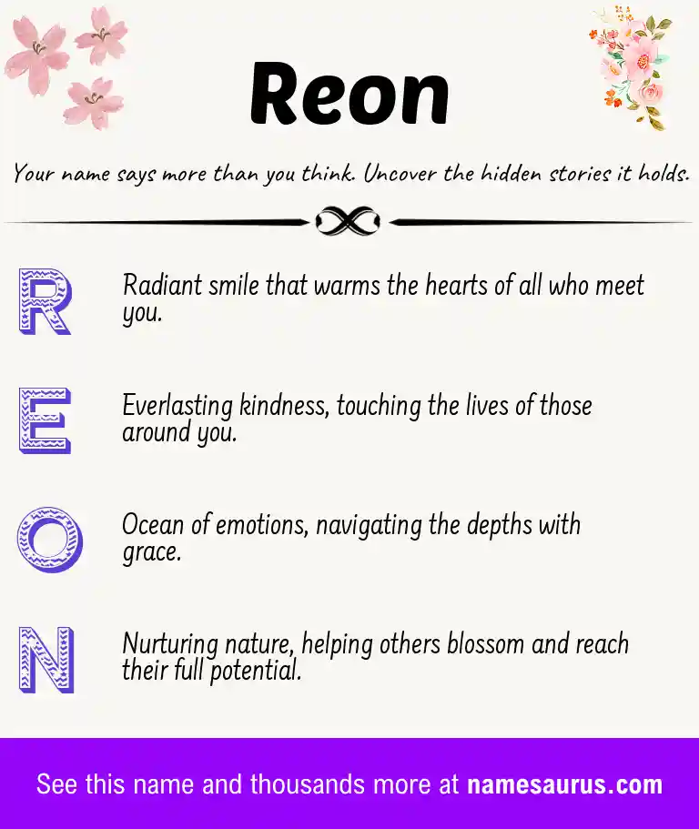 Acrostic poem about Reon.
