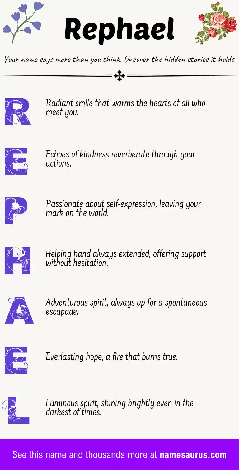 Acrostic poem about Rephael.