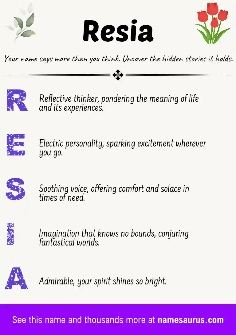 Acrostic poem about Resia.