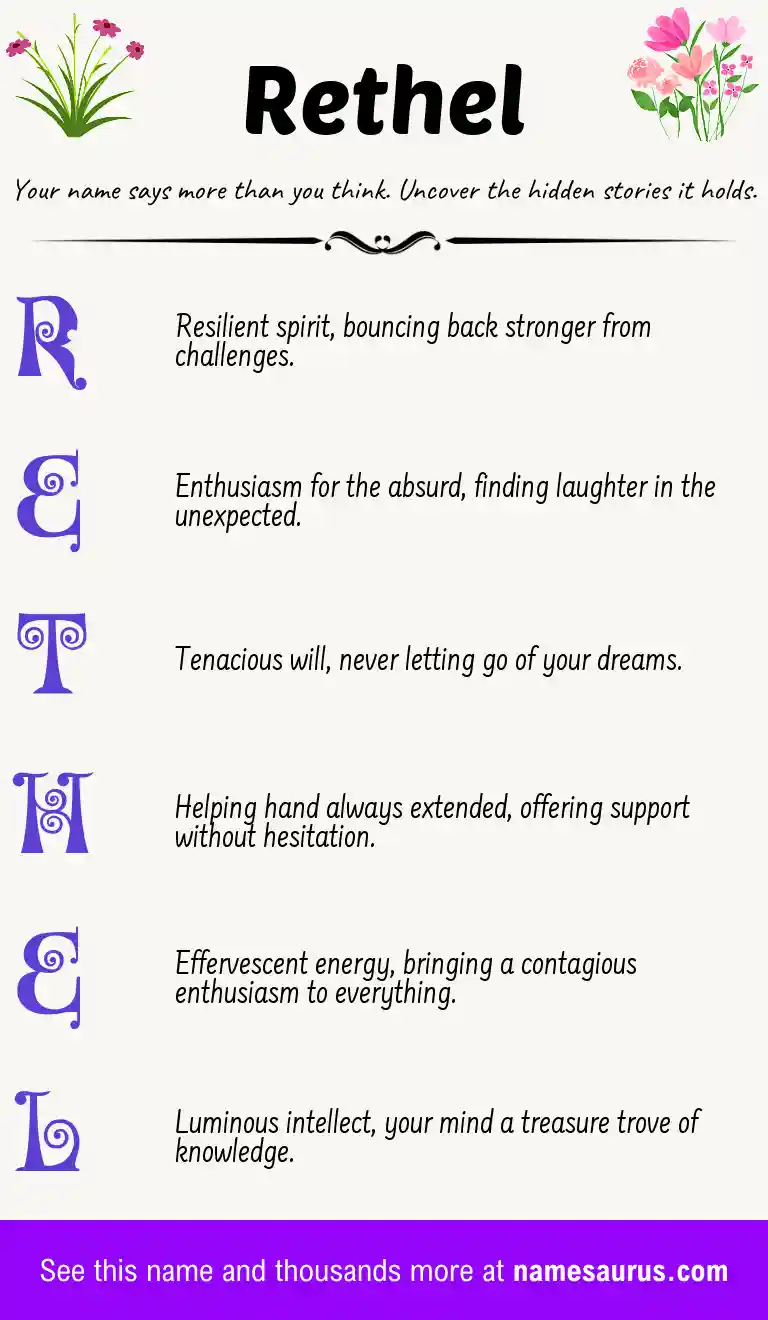 Acrostic poem about Rethel.