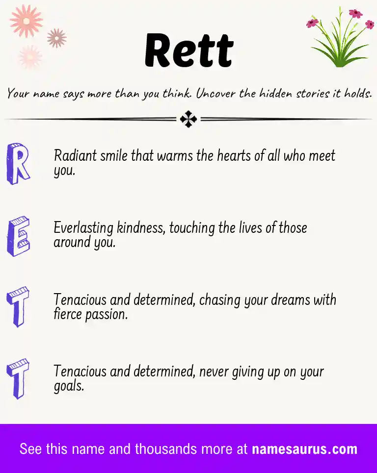 Acrostic poem about Rett.