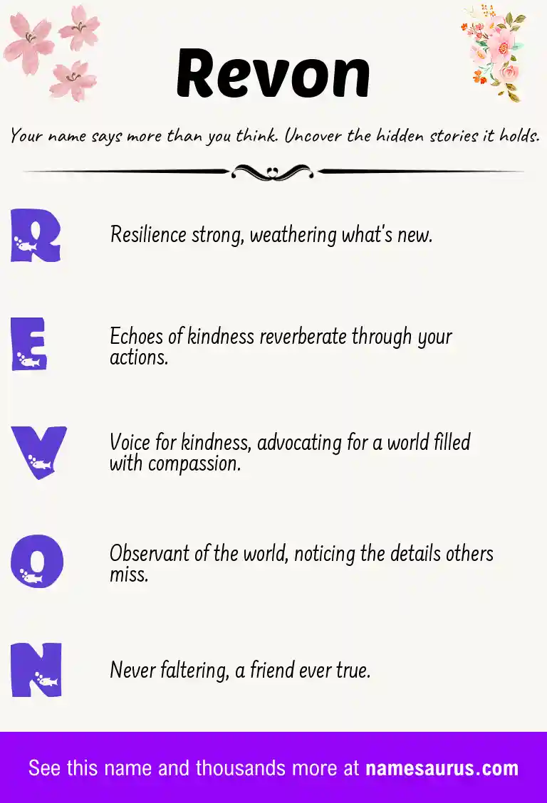 Acrostic poem about Revon.