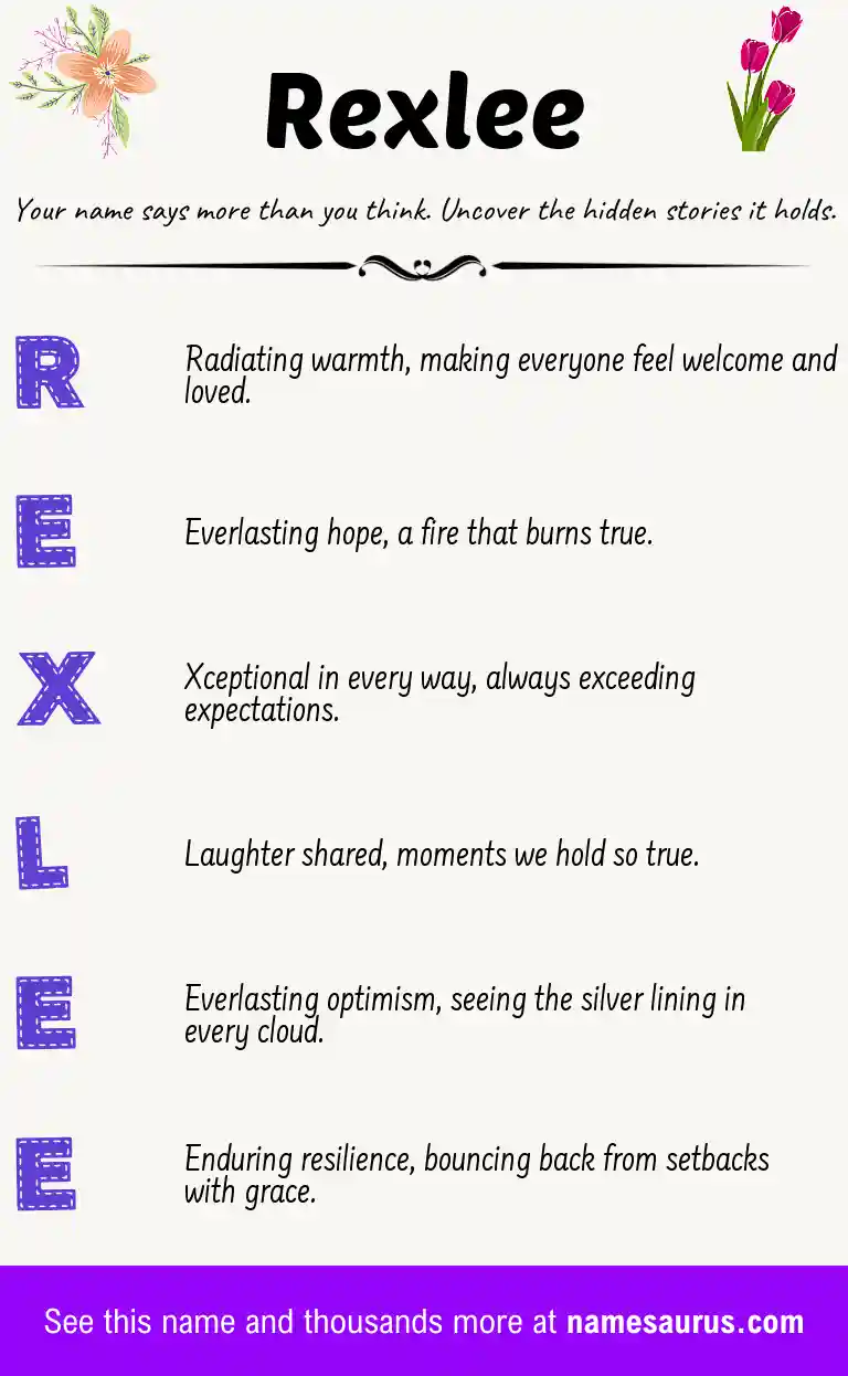 Acrostic poem about Rexlee.