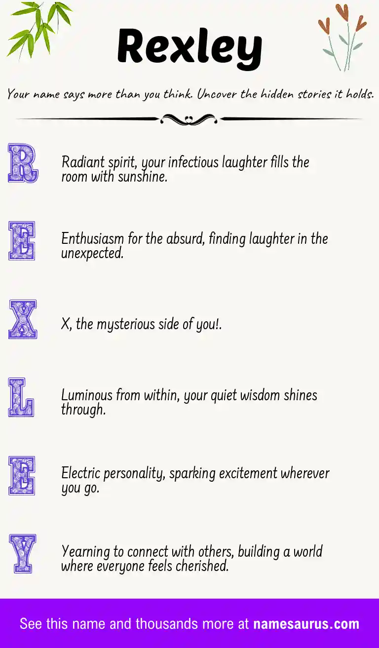 Acrostic poem about Rexley.