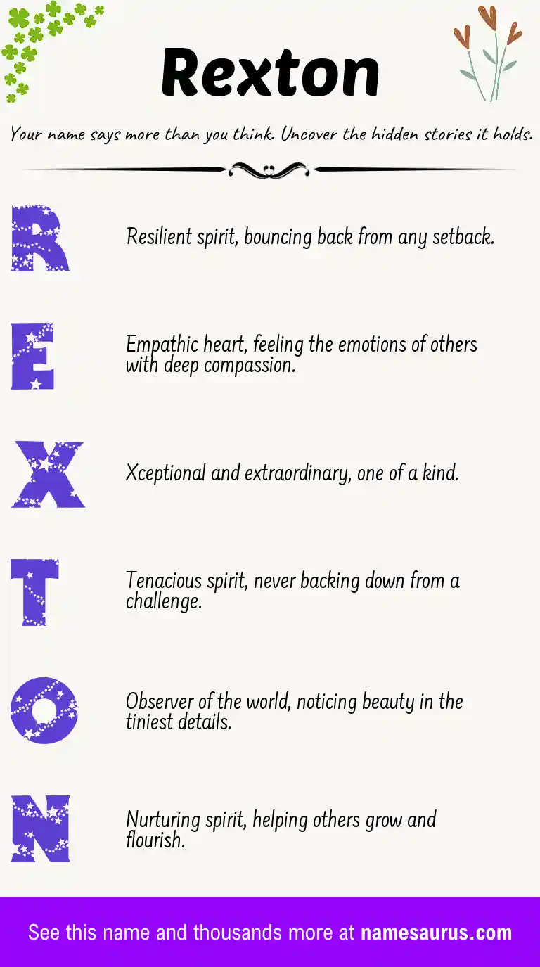 Acrostic poem about Rexton.