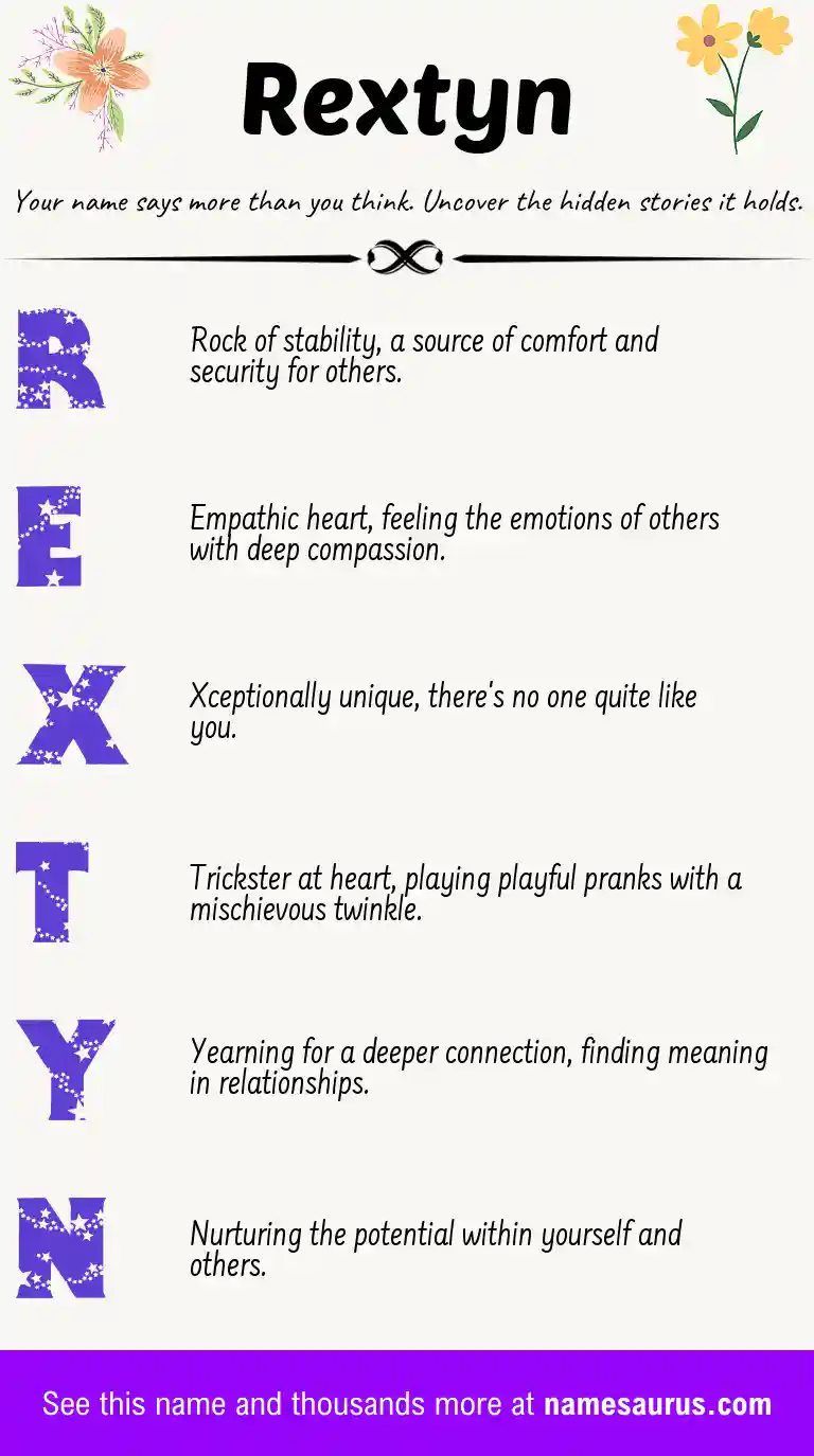 Acrostic poem about Rextyn.