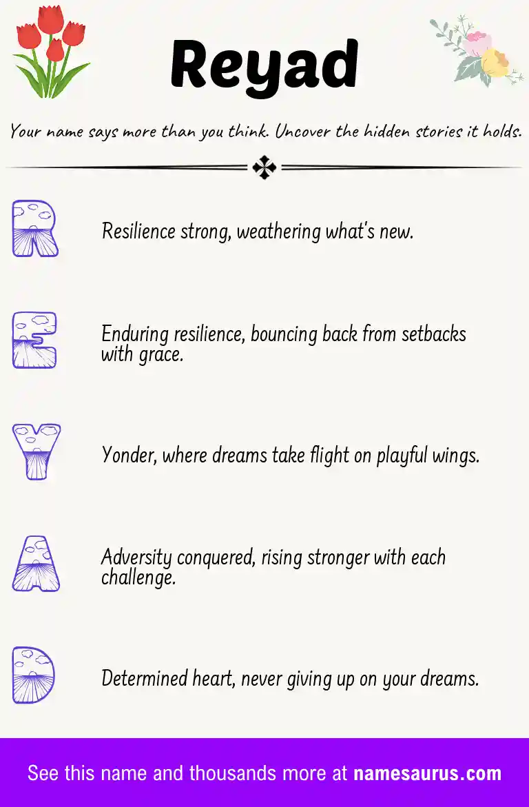 Acrostic poem about Reyad.