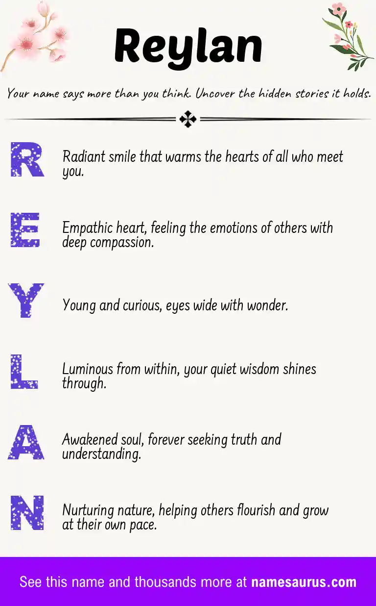 Acrostic poem about Reylan.