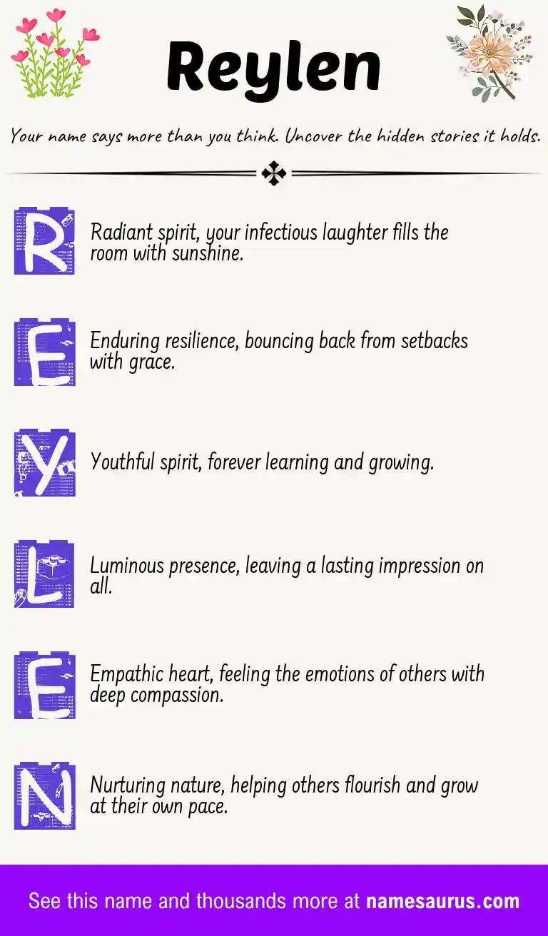 Acrostic poem about Reylen.
