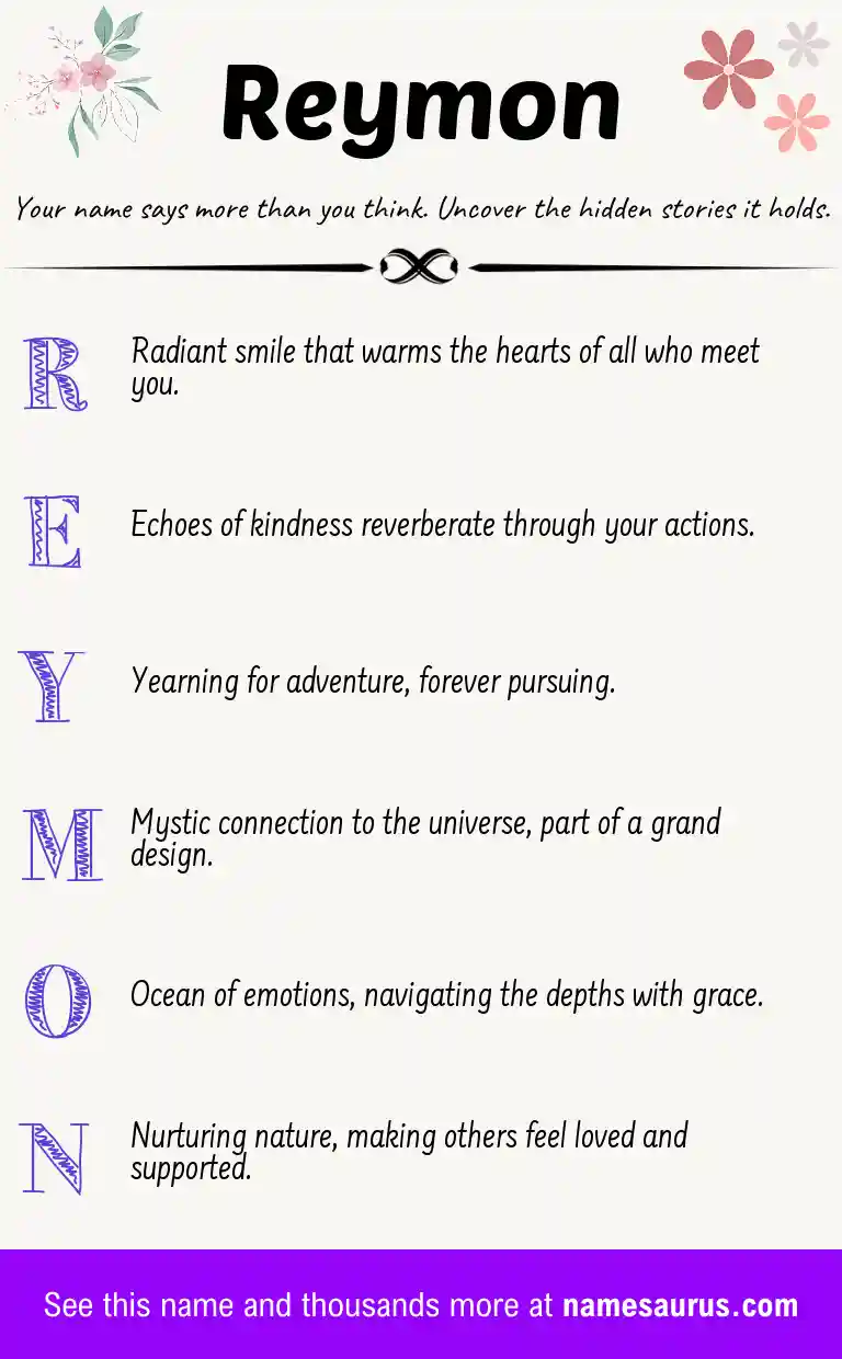 Acrostic poem about Reymon.