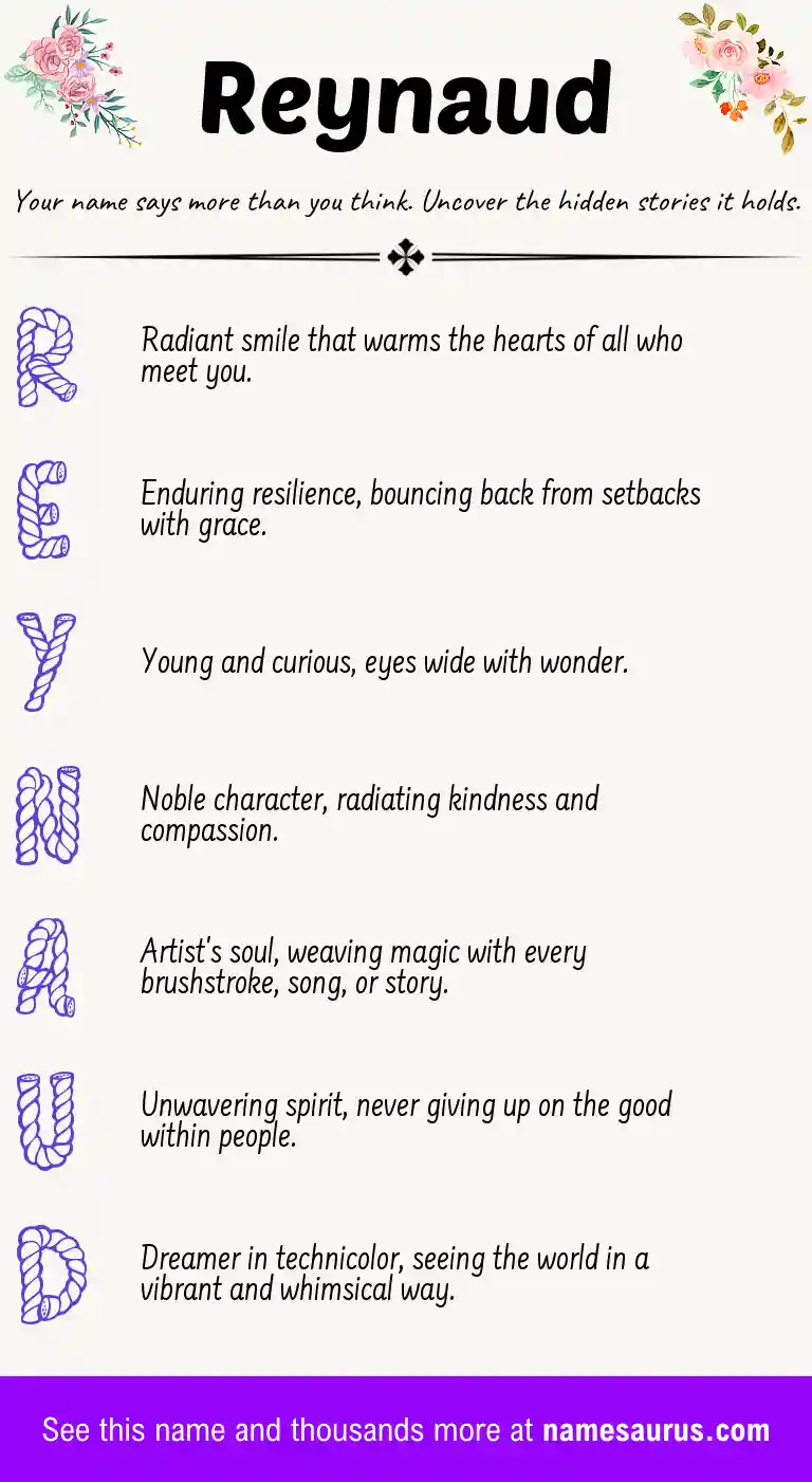 Acrostic poem about Reynaud.