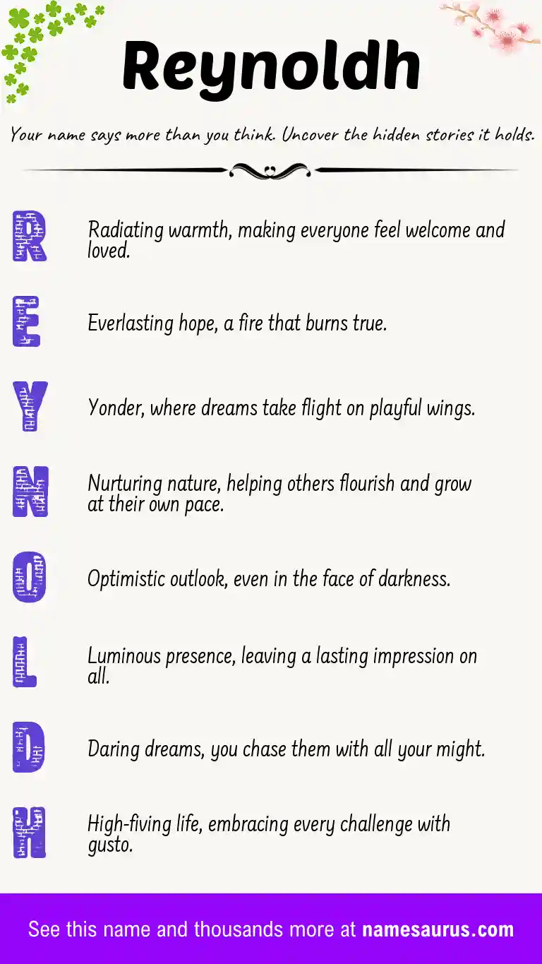 Acrostic poem about Reynoldh.