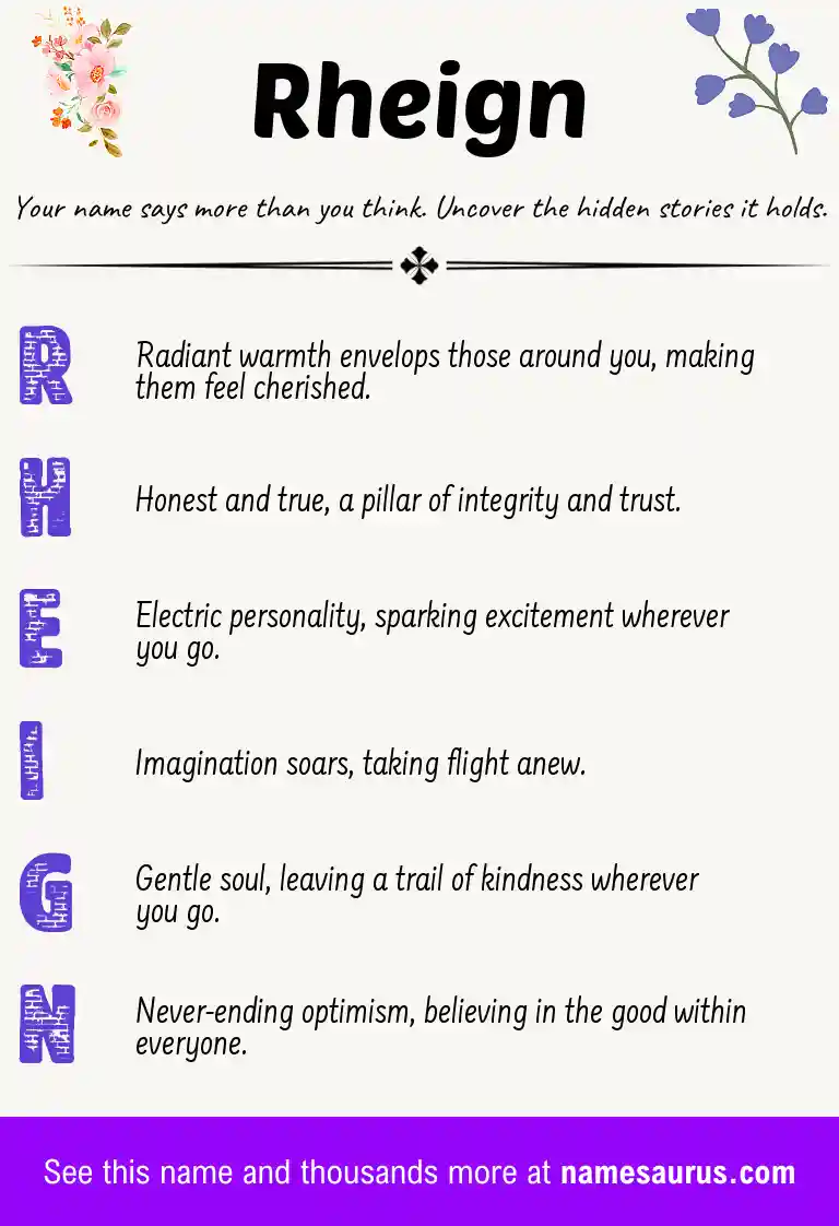 Acrostic poem about Rheign.