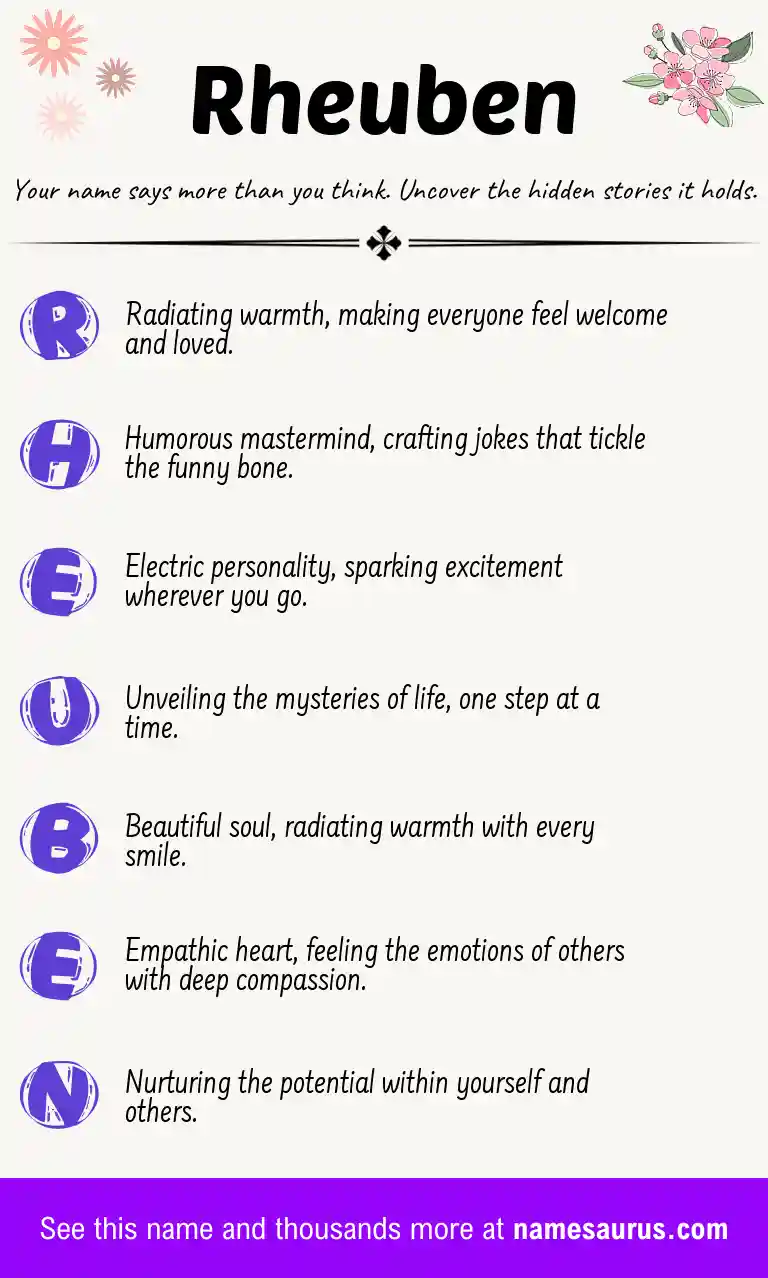 Acrostic poem about Rheuben.