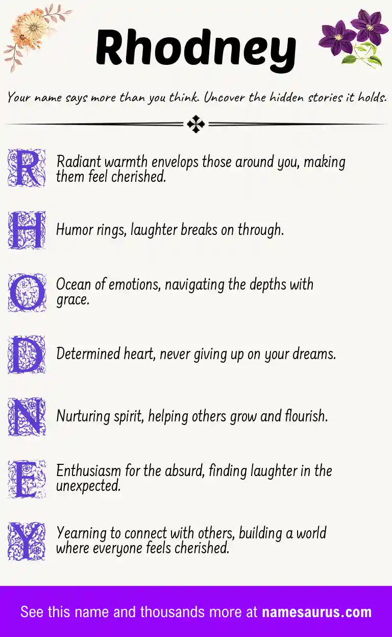 Acrostic poem about Rhodney.