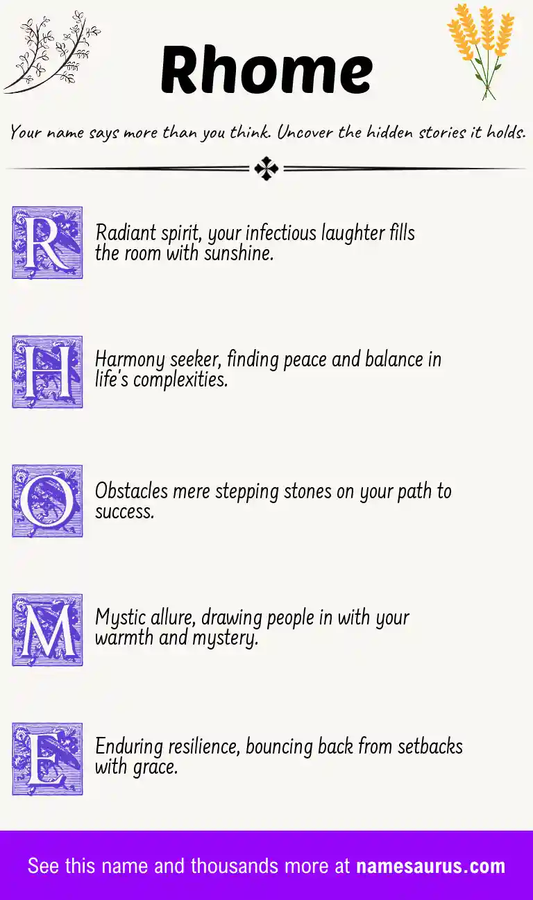Acrostic poem about Rhome.