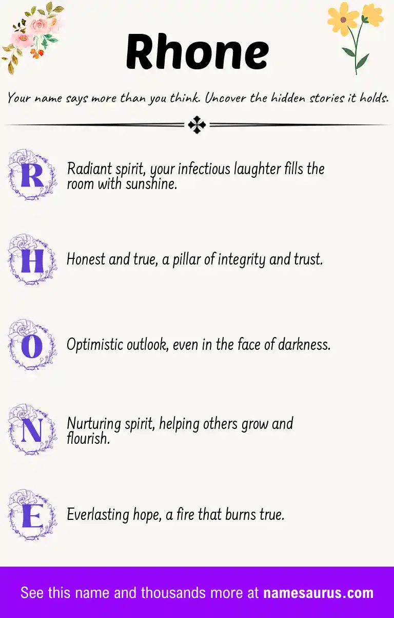 Acrostic poem about Rhone.