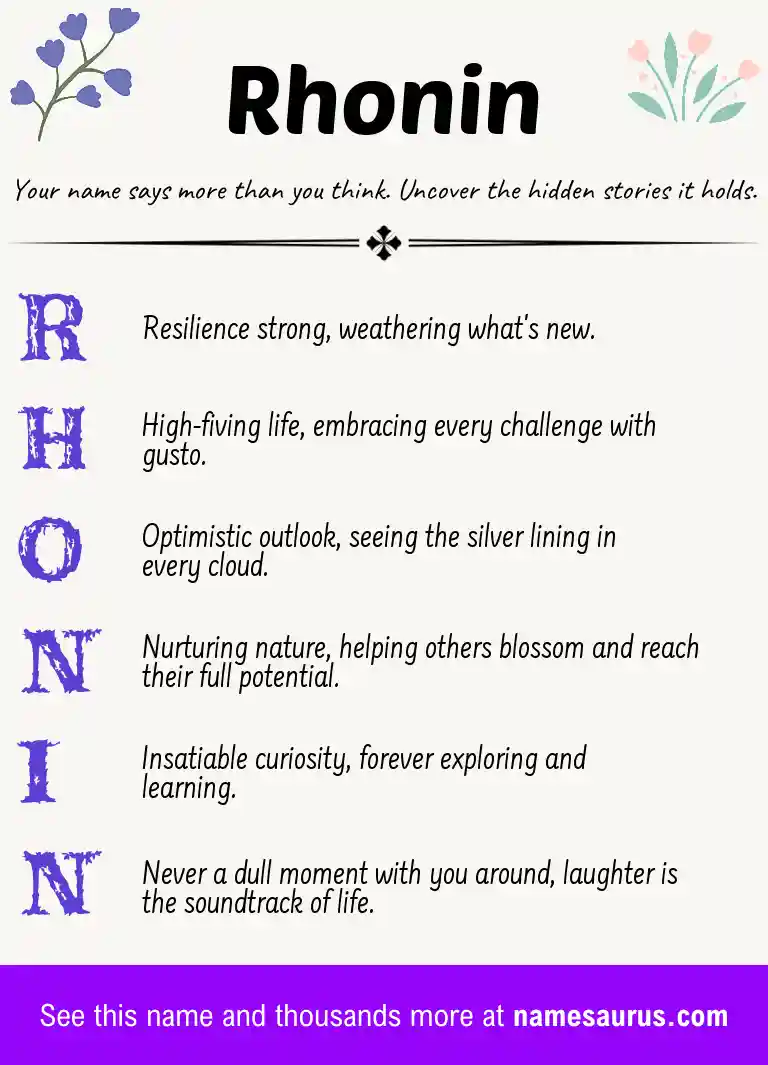 Acrostic poem about Rhonin.